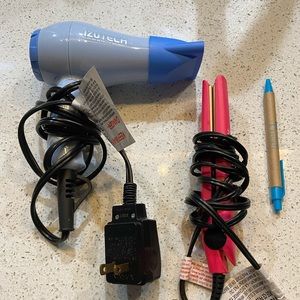 Mini hair dryer & mini straightener